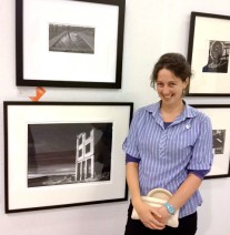 Photographer Arly and her framed photograph at the Emeryville Art Show, 2012 Photographer Arly and her (Panorama Framing) framed photograph at the Emeryville Art Show, 2012