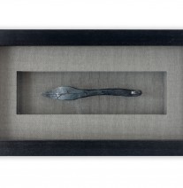 Shadowbox framing example, blacksmith wedge Custom framed blacksmith wedge, shadowbox