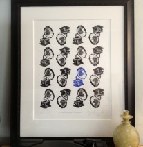 Custom framing some Gramophone goodness from CasaMurriguez, framed! Super-limited edition silkscreen, in a good spot, no? :-)