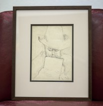 Custom archival framing for turn-of-the-century sketch Sketch of Monet by Mark Tobey